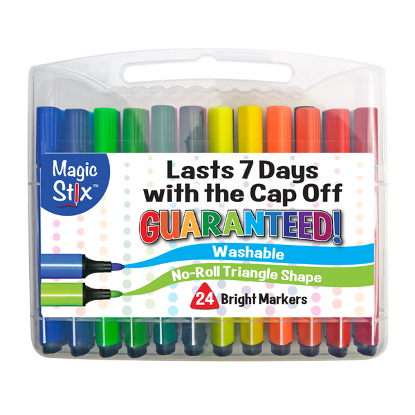 Triangular Magic Stix Markers, 24 Pack, Last 7 Days NO Cap! by The Pencil Grip, Inc.
