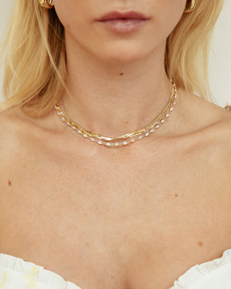 Charlie Tennis Chain Clear by Eight Five One Jewelry