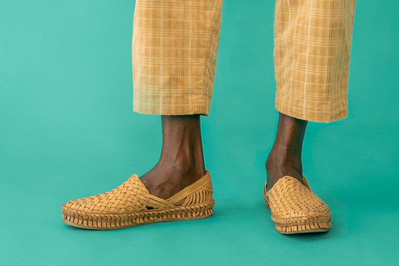 Men's Woven Shoe in Honey + Stripes by Mohinders