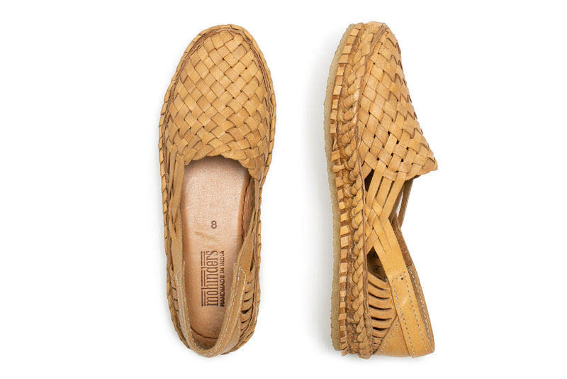 Women's Woven Flat in Honey + No Stripes by Mohinders