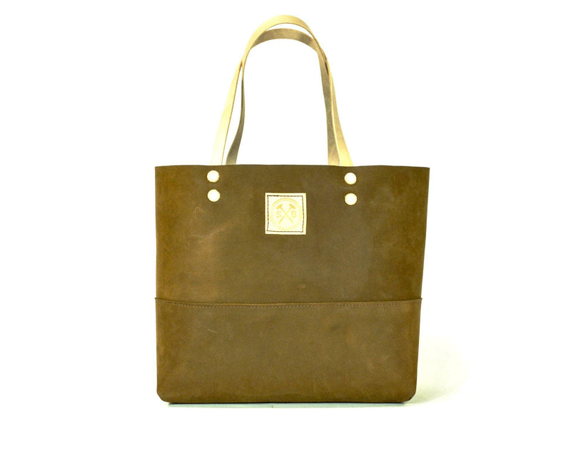 The Paxton Large Leather Tote in Brown by Sturdy Brothers