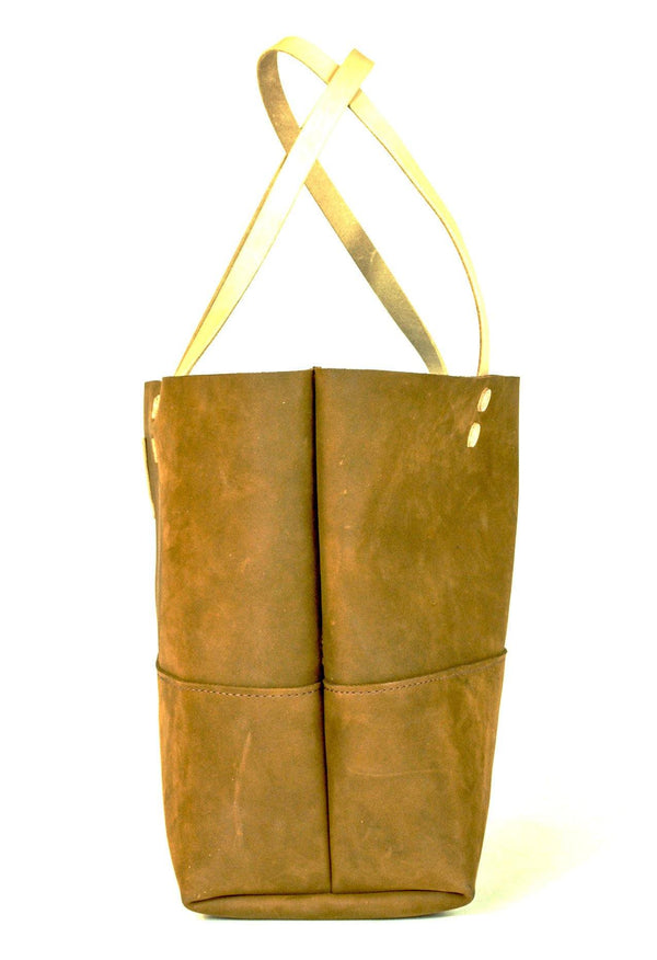 The Paxton Large Leather Tote in Brown by Sturdy Brothers