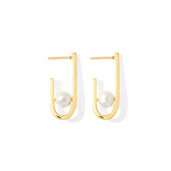 J Hoop Freshwater Pearl Earrings by SLATE + SALT