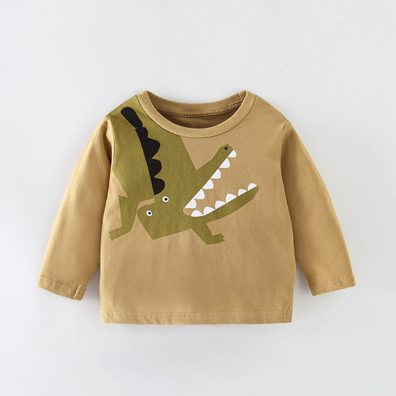 Baby Boy Cartoon Animal Graphic Long Sleeve Autumn Shirt by MyKids-USA™