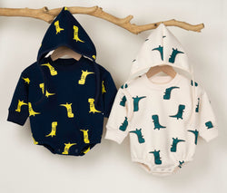 Baby Boy 1pcs Cartoon Dinosaur Pattern Long Sleeves O-Neck Bodysuit & Hats by MyKids-USA™