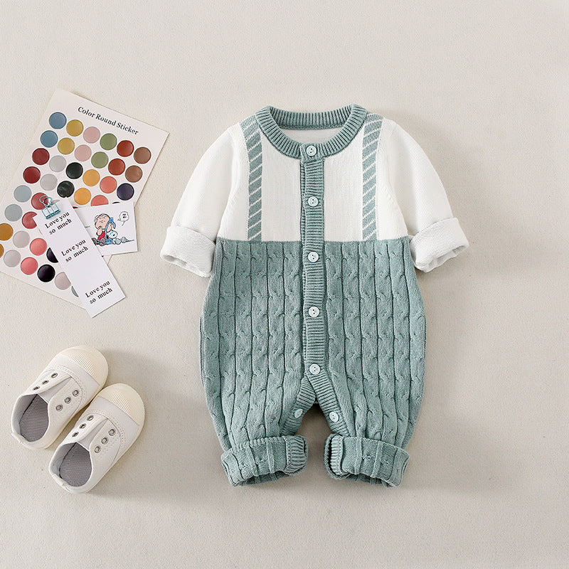 Baby 1pcs Long Sleeve Single Breasted Design Romper In Autumn by MyKids-USA™