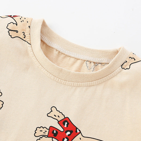Baby Cartoon Dog Pattern Solid Color Cute Shirt In Autumn by MyKids-USA™