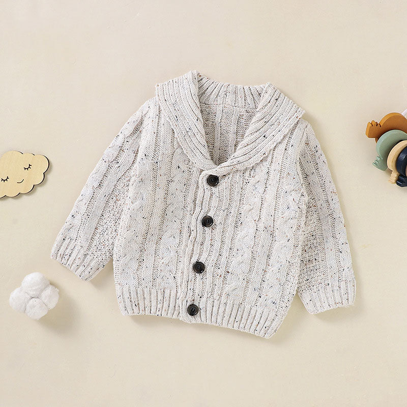 Baby Solid Color V-Neck Design Button Front Cardigan by MyKids-USA™