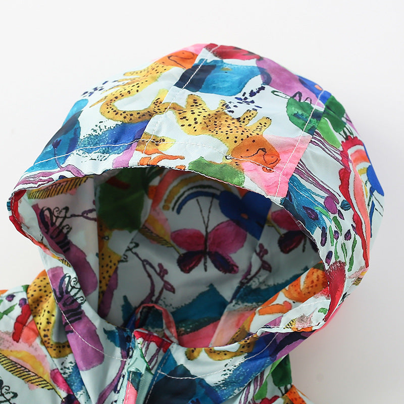 Baby Girl Print Pattern Zipper Quilted Jacket Windbreaker by MyKids-USA™