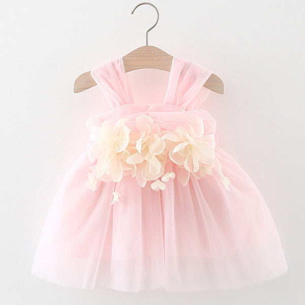 Baby Girl Flower Patched Design Mesh Princess Formal Dress by MyKids-USA™