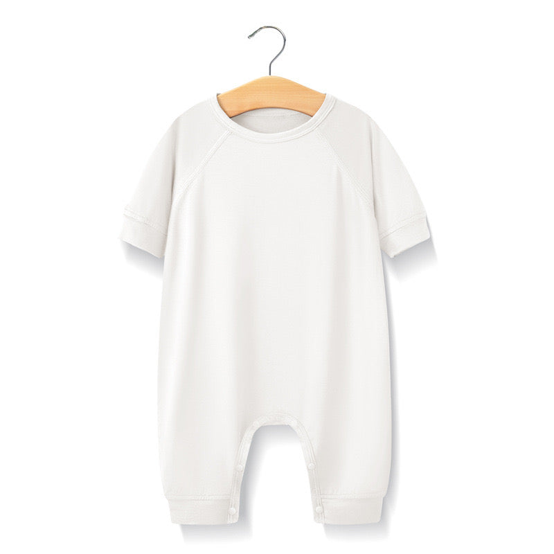 Baby Solid Color Medium Sleeve Summer Crotch Jumpsuit Pajamas by MyKids-USA™
