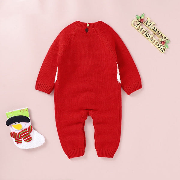 Baby Cartoon Christmas Pattern Long Sleeves Sweater Rompers by MyKids-USA™