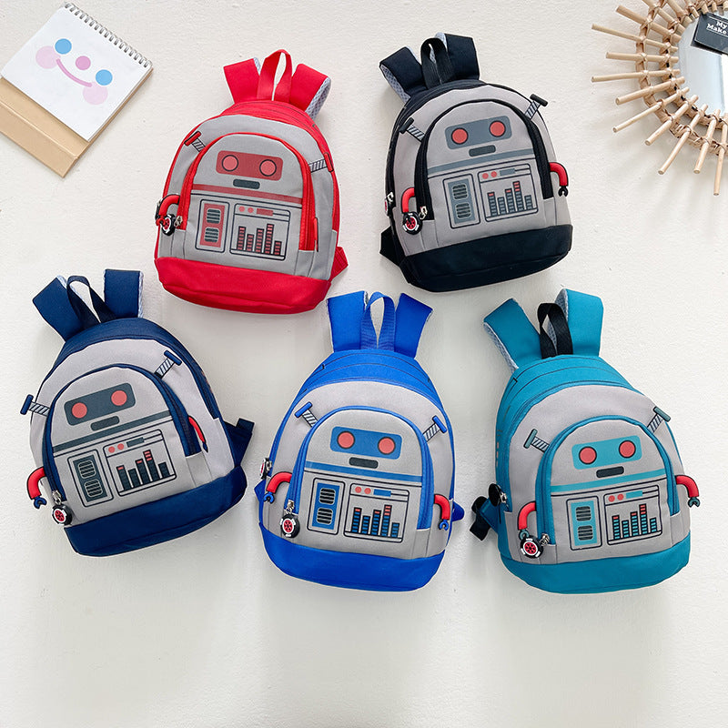 Children Boy Cartoon Robot Pattern Shoulder Backpack Schoolbag by MyKids-USA™