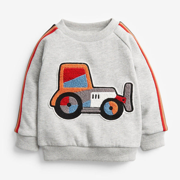 Baby Boy Cartoon Truck Pattern Side Striped Design Hoodie & Trousers Warm Sets by MyKids-USA™