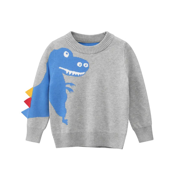 Baby Boy Cartoon Dinosaur Embroidered Pattern Knitted Lovely Sweater by MyKids-USA™