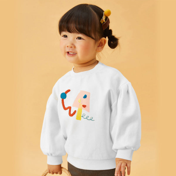 Baby Girl Embroidered Pattern Round Neck Cute Hoodies by MyKids-USA™