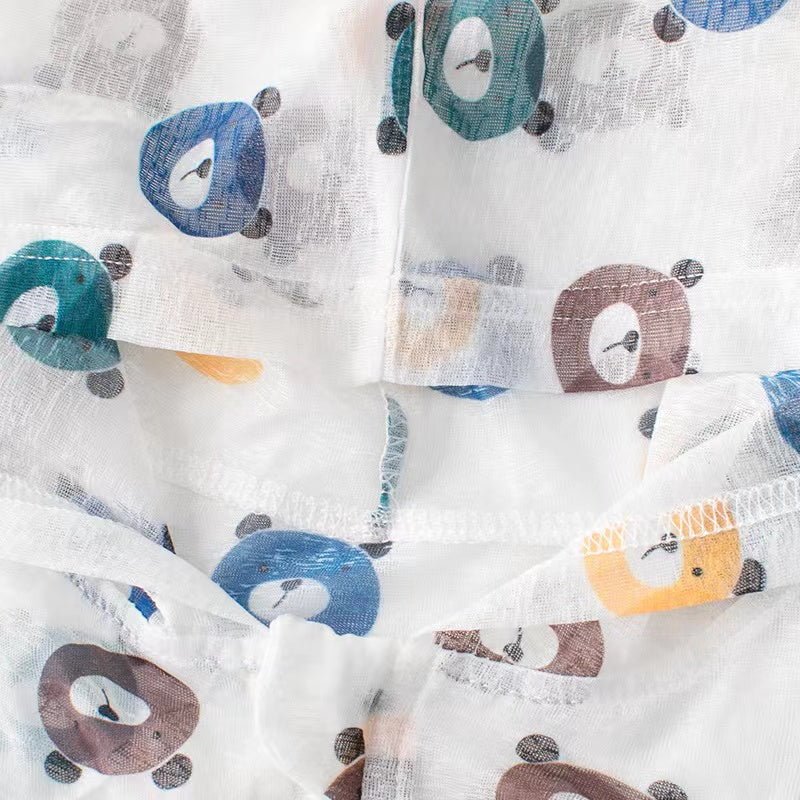 Baby Girl Bear Print Pattern Zipper Sunscreen Long Sleeve Jacket With Hat by MyKids-USA™