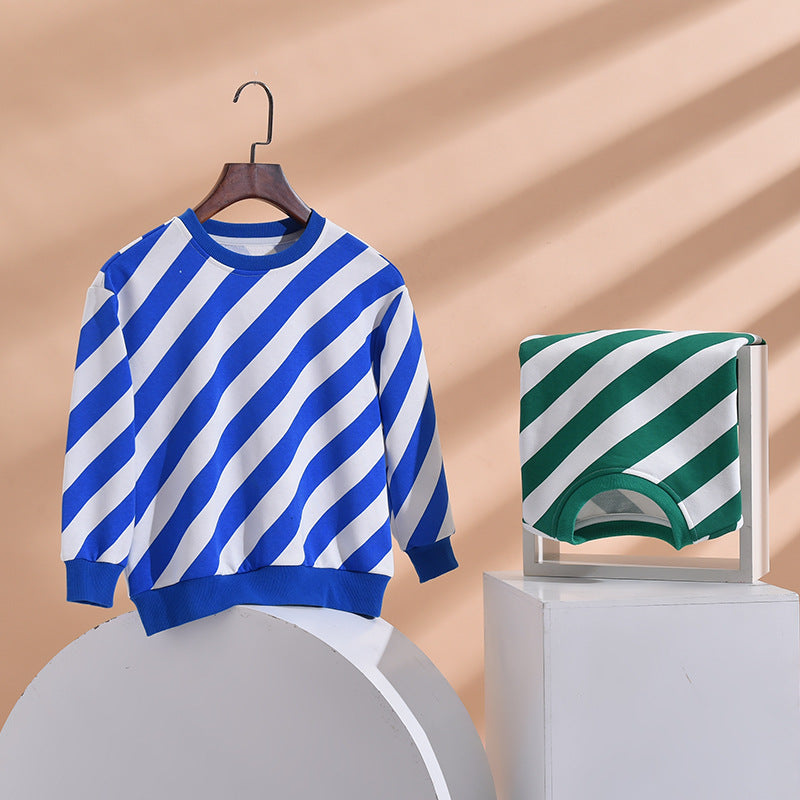 Baby Boy And Girl Striped Pattern Long Sleeve O-Collar Hoodies by MyKids-USA™
