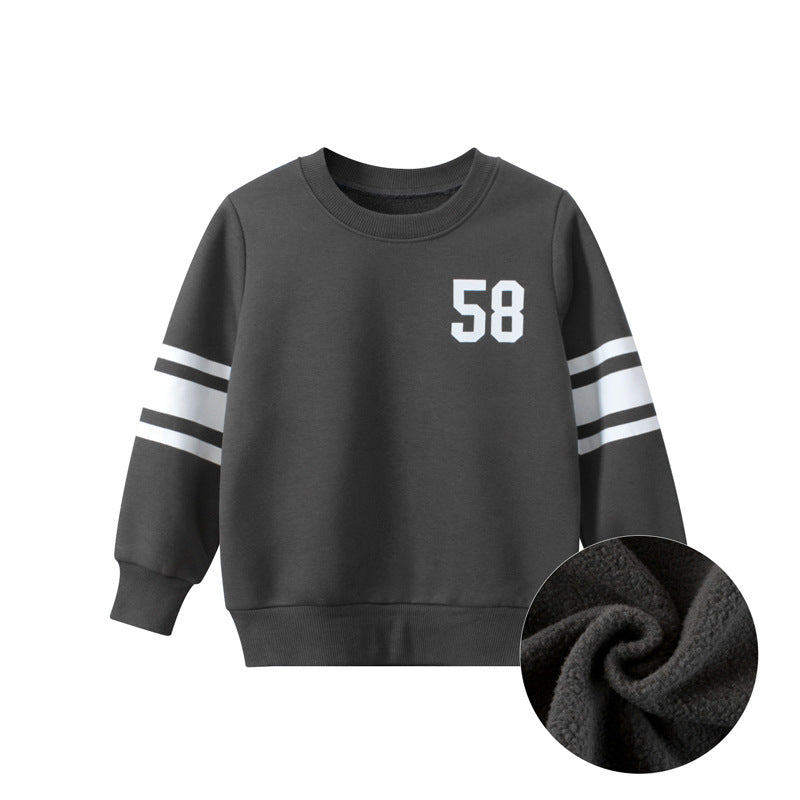 Baby Solid Color Side Striped Design Fleece Warm Hoodies by MyKids-USA™