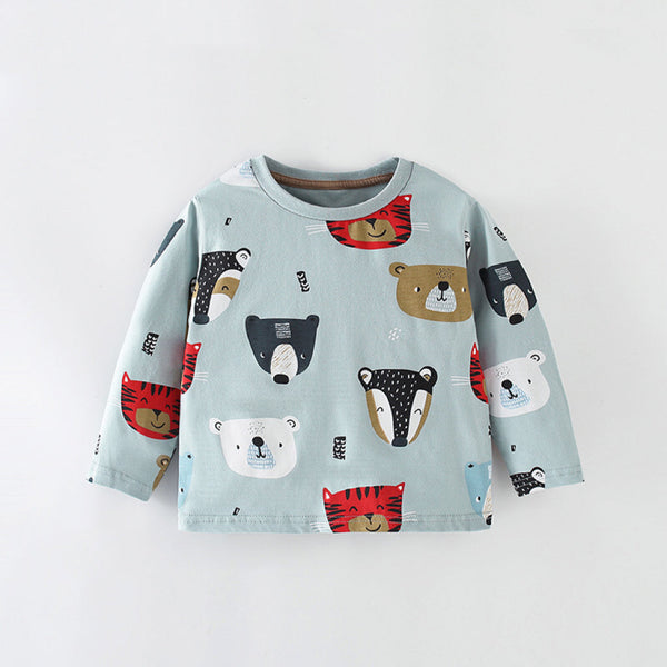 Baby Boy Cartoon Animal Graphic Long Sleeve Autumn Shirt by MyKids-USA™