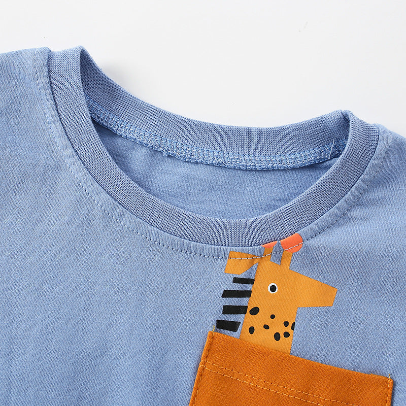 Baby Boy Cartoon Deer Pattern Long Sleeve Fashion Shirt by MyKids-USA™