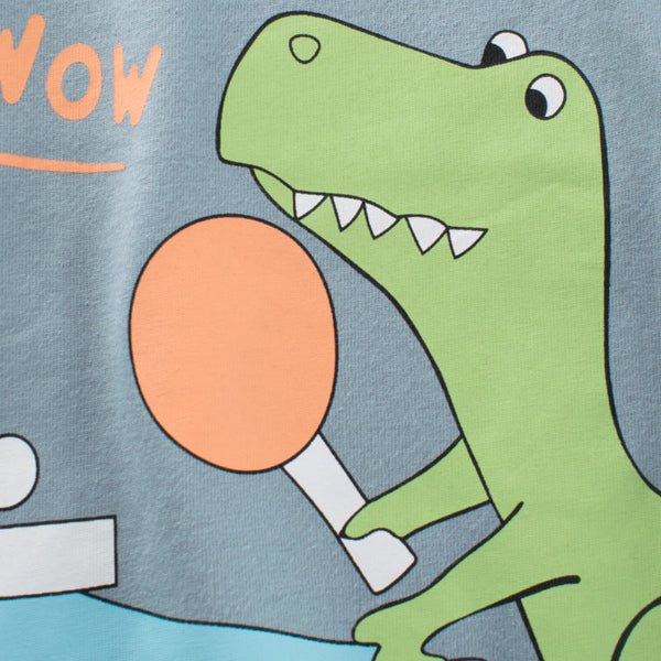 Baby Boy Cartoon Dinosaur Pattern Colorblock Design Shirt by MyKids-USA™