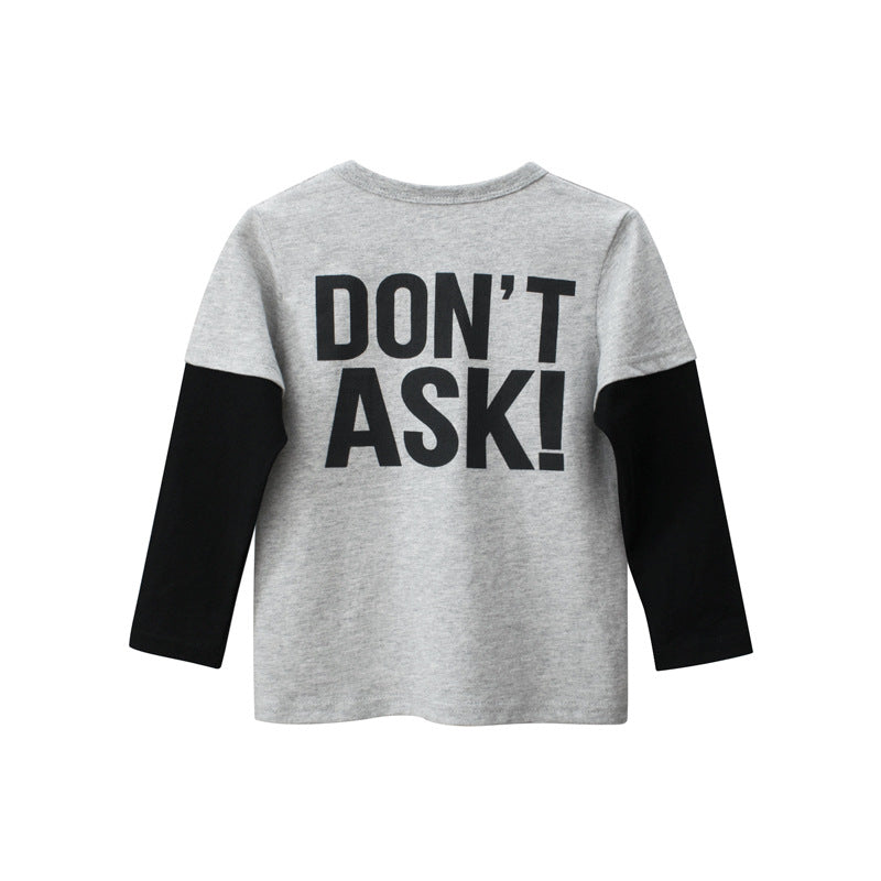 Baby Boy Letter Pattern False Design Cotton Shirt by MyKids-USA™