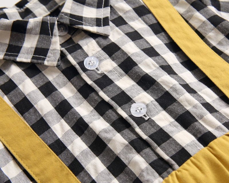 Baby Boy 1pcs Plaid Pattern False 1 Pieces Design Lapel Bodysuit Onesies by MyKids-USA™