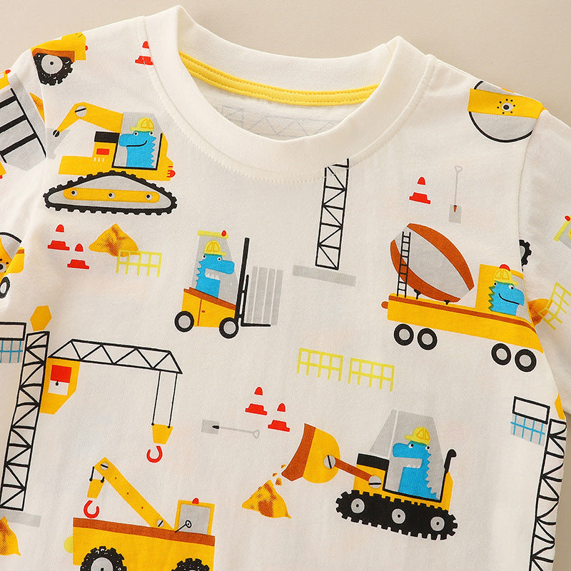 Baby Boy Cartoon Graphic Multi-Style Soft Cotton T-Shirt by MyKids-USA™