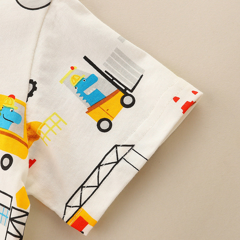 Baby Boy Cartoon Graphic Multi-Style Soft Cotton T-Shirt by MyKids-USA™