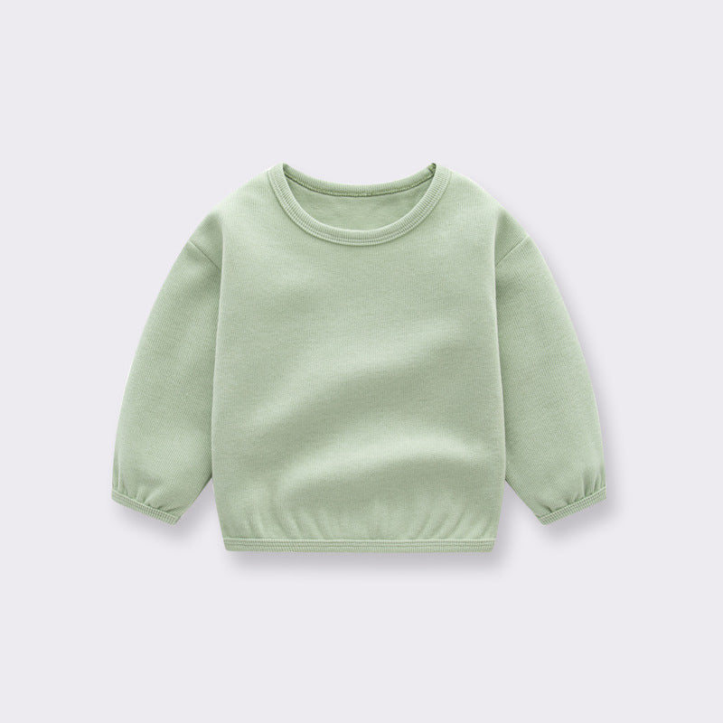 Baby Solid Color Long Sleeve Simple Style Basic Hoodie by MyKids-USA™