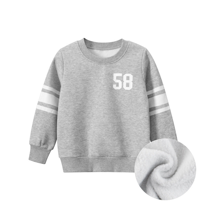 Baby Solid Color Side Striped Design Fleece Warm Hoodies by MyKids-USA™