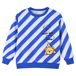 Baby Boy Twill And Bear Pattern Long Sleeve Pullover Cute Hoodies by MyKids-USA™