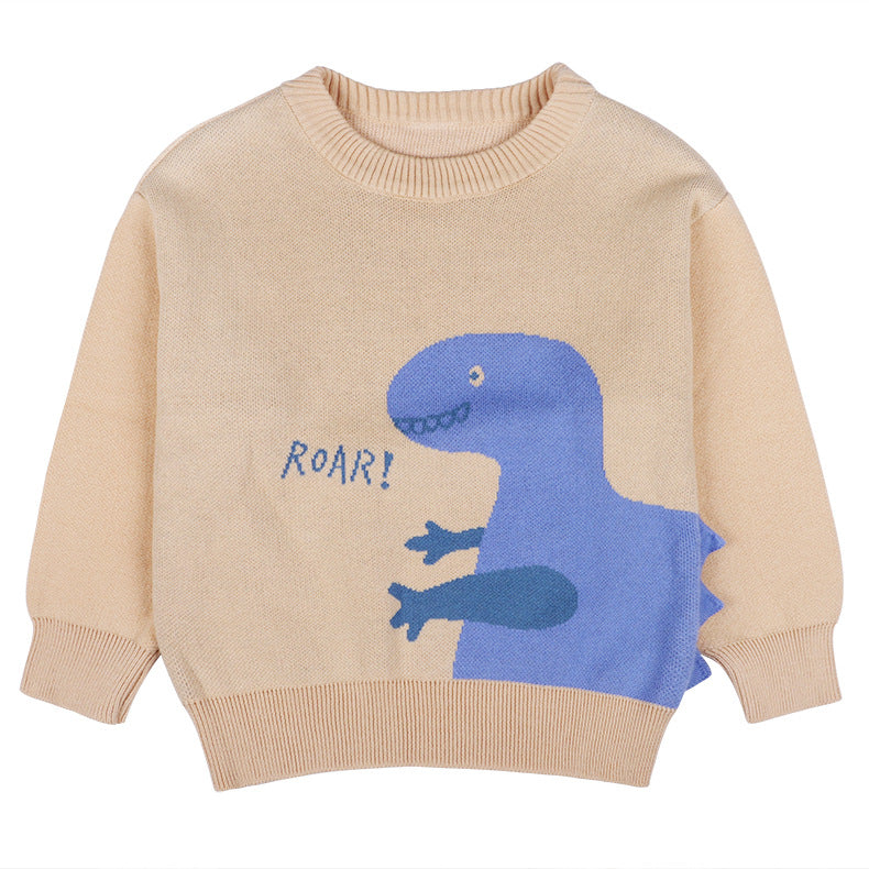 Baby Boy Cute Dinosaur Graphic Fashion Color Long Sleeves Sweater by MyKids-USA™