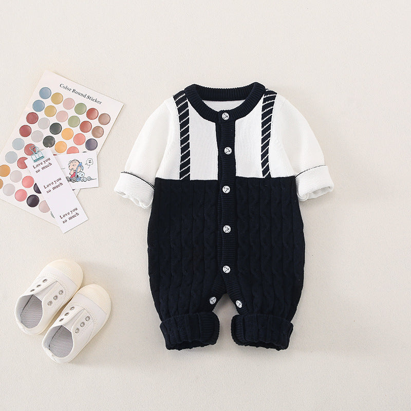Baby 1pcs Long Sleeve Single Breasted Design Romper In Autumn by MyKids-USA™