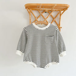 Baby Striped Graphic Long Sleeve Basic Style Bodysuits by MyKids-USA™