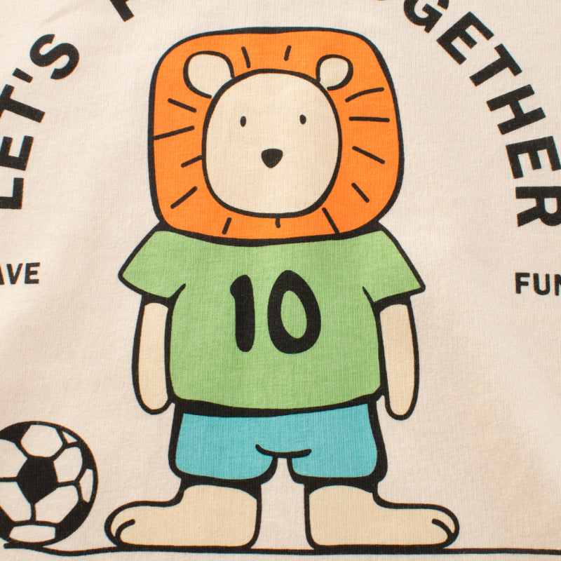 Baby Boy Cartoon Animal Pattern Colorblock Design Shirt by MyKids-USA™