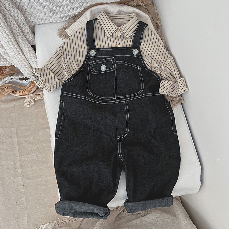 Baby Striped Print Pattern Single Breasted Design Cotton Shirt by MyKids-USA™