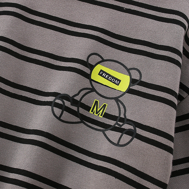 Baby Boy Bear And Striped Pattern Long Sleeve Sweatshirt by MyKids-USA™