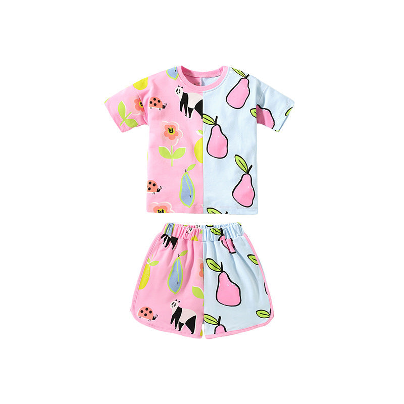 Baby Girl Fruit Pattern Colorblock Design Summer Clothing Sets by MyKids-USA™