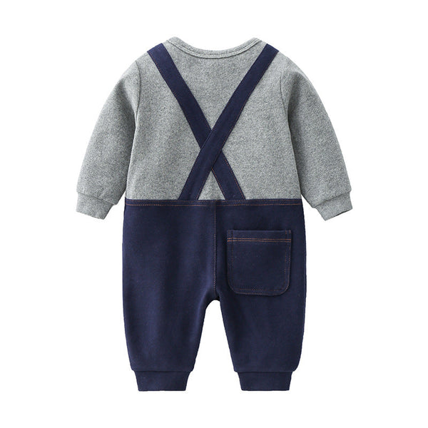 Baby Boy False 1-Piece Overall Design Gentleman Fashion Romper by MyKids-USA™