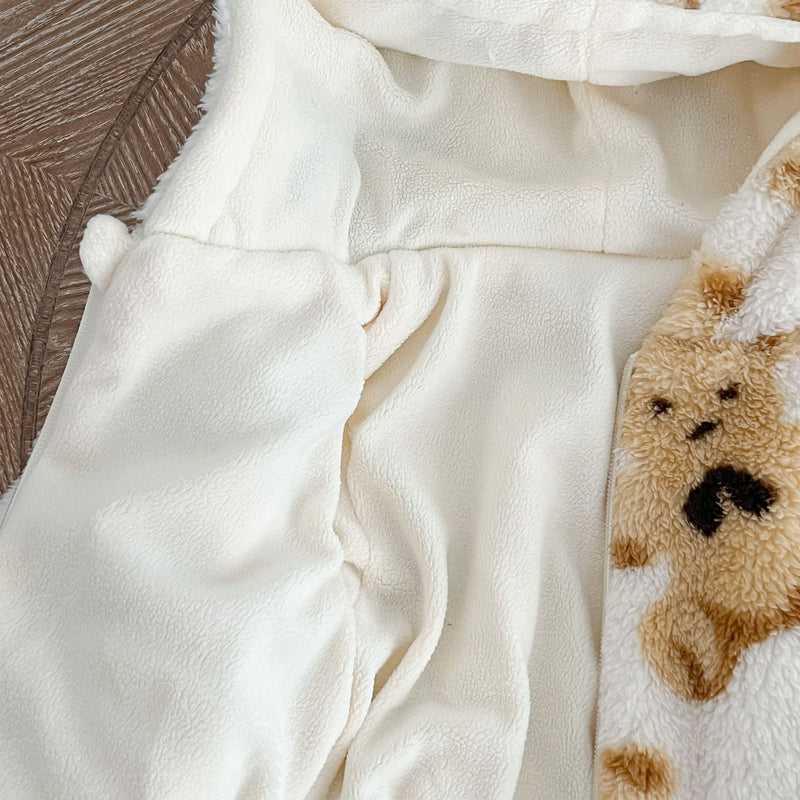 Baby Cute Bear Graphic Zipper Design Fleece Soft Winter Warm Jacket by MyKids-USA™