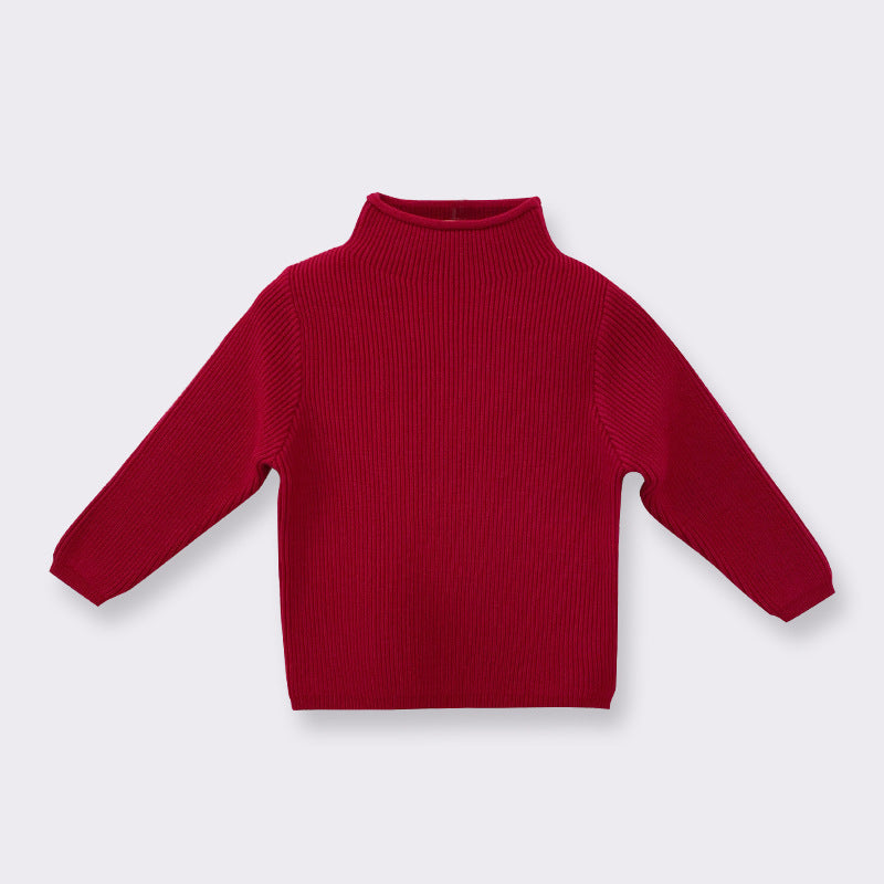 Baby Boy And Girl Solid Color Half Turtleneck Pullover Sweater by MyKids-USA™