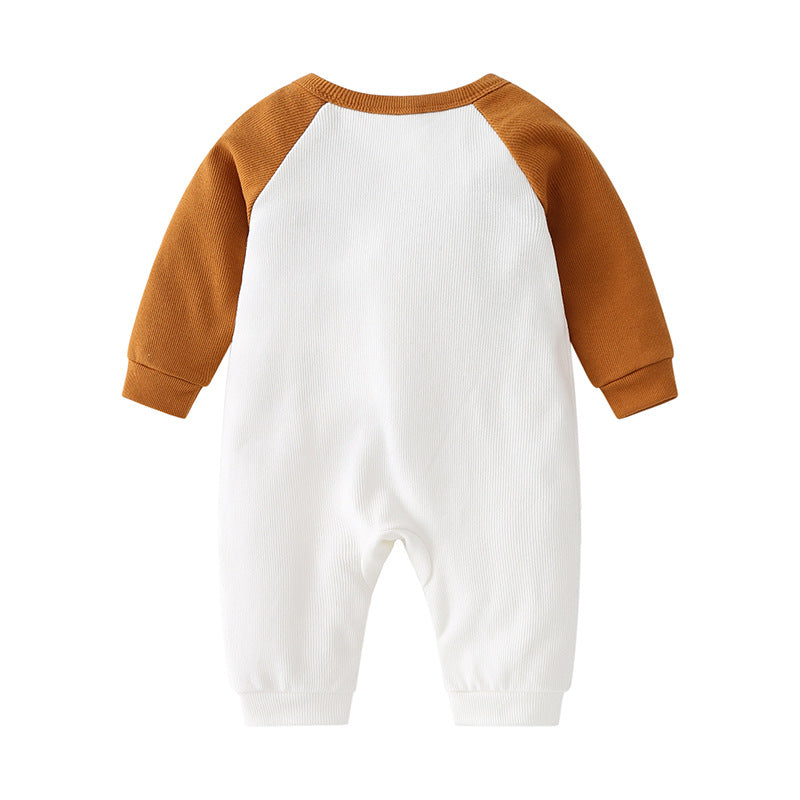 Baby 3D Cartoon Animal Patchwork Design Color Matching Long-Sleeved Rompers by MyKids-USA™