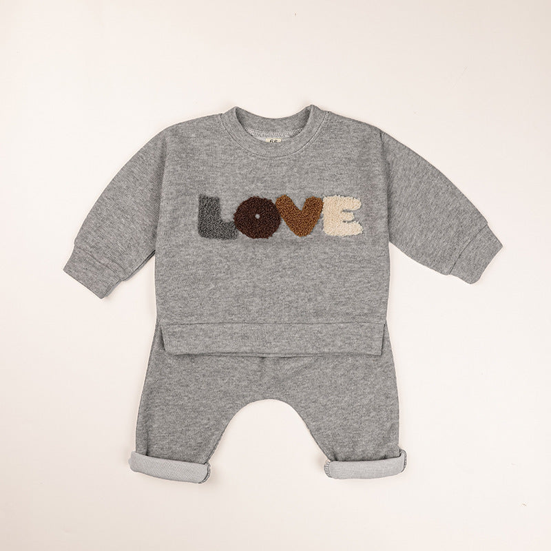 Baby LOVE Graphic Hoodies Combo Pants Kids Valentine’s Day Sets by MyKids-USA™