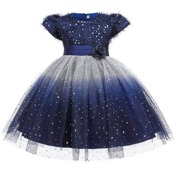 Baby Girl Sequins Patched Pattern Floral Tutu Princess Starry Sky Dress For Special Occasions by MyKids-USA™