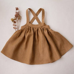 Baby Girl Solid Color Sling Linen Cotton Vest Skirt by MyKids-USA™