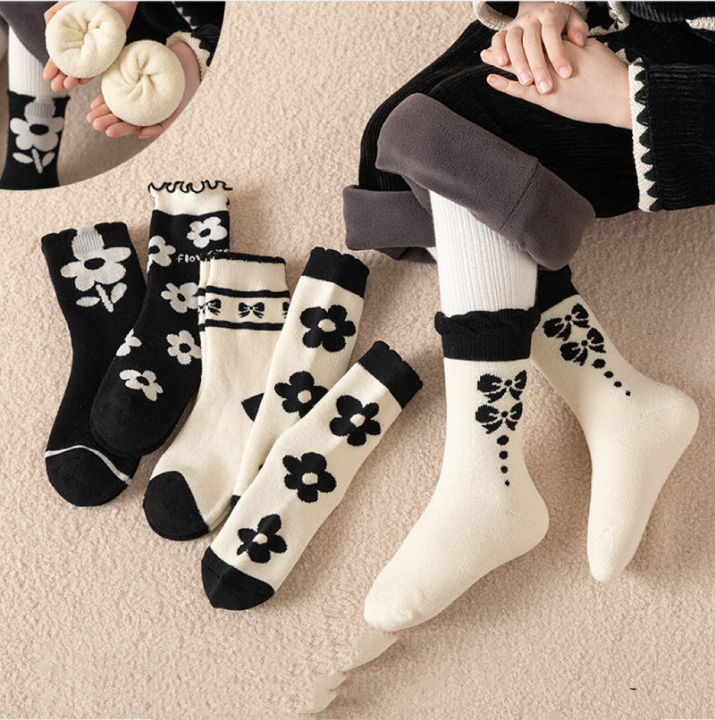 Baby Cartoon Pattern Soft Cotton Thickened Thermal Socks 1Bag=5Pairs by MyKids-USA™