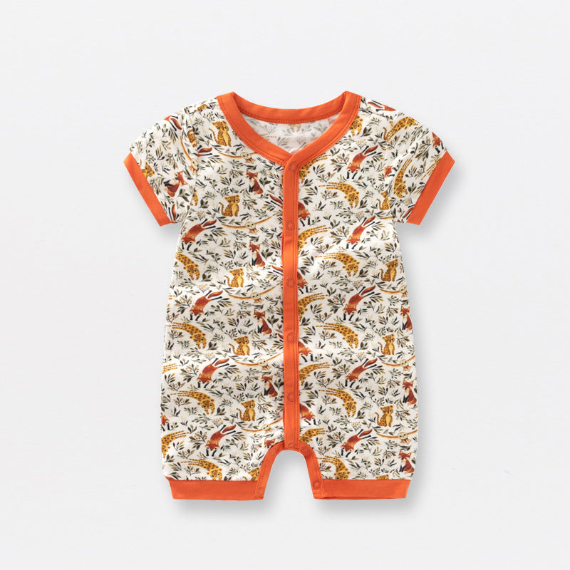 Baby Print Pattern Thin Style Short Sleeves Rompers by MyKids-USA™