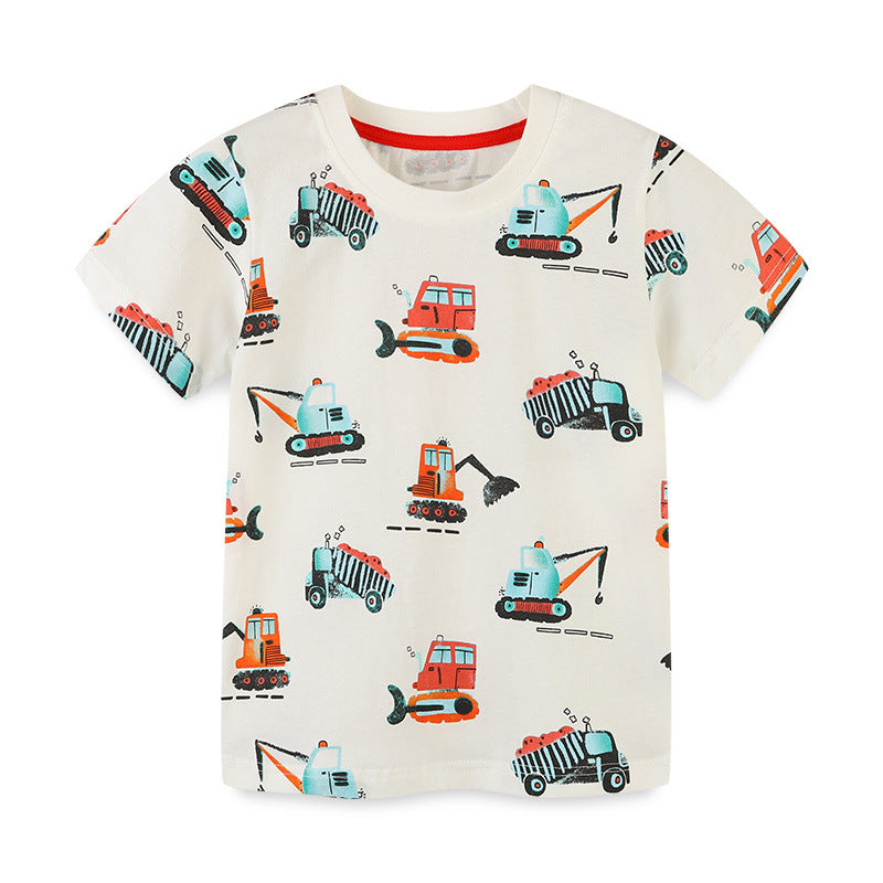 Baby Boy Cartoon Graphic Multi-Style Soft Cotton T-Shirt by MyKids-USA™